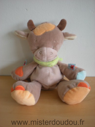 Nattou Vache Beige orange foulard vert - Très bon état