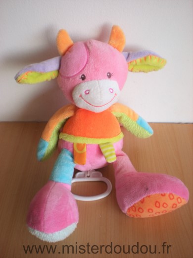 Nattou Vache Rose orange bleu funny farmers - Très bon état