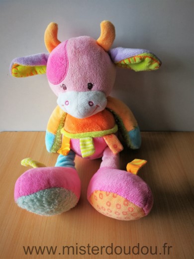 Nattou Vache Rose orange bleu funny farmers - Très bon état