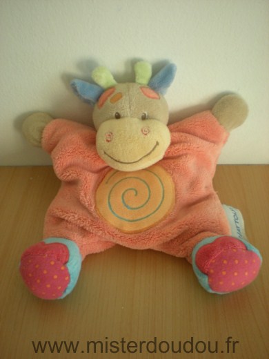 Nattou Vache Rose spirale orange - Très bon état