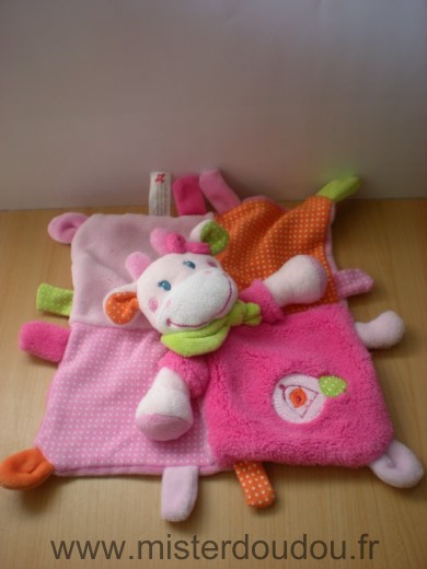 Nicotoy Vache Rose orange vert - Très bon état