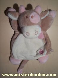 Noukie s Vache Beige écru rose écharpe rose - Très bon état