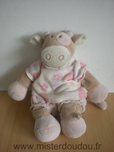 Noukie s Vache Beige habits roses - Très bon état