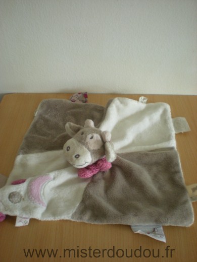 Noukie s Vache Gris blanc rose lune ronds attache tetine - Très bon état