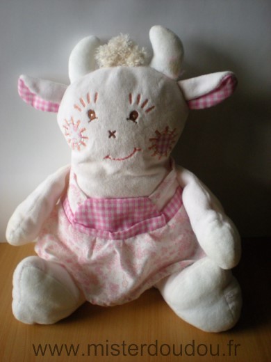 Vache Rose blanc fleurs Takinou
