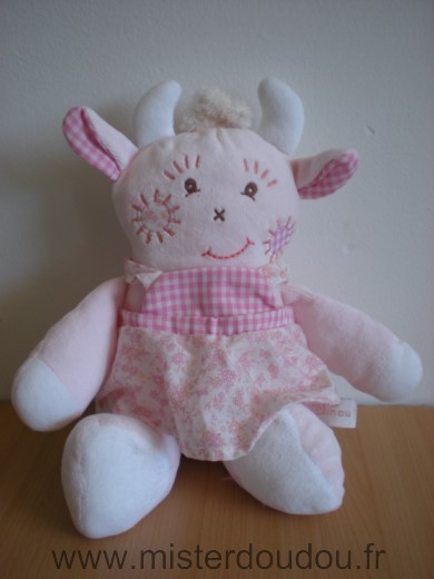 Takinou Vache Rose robe rose fleurs - Très bon état