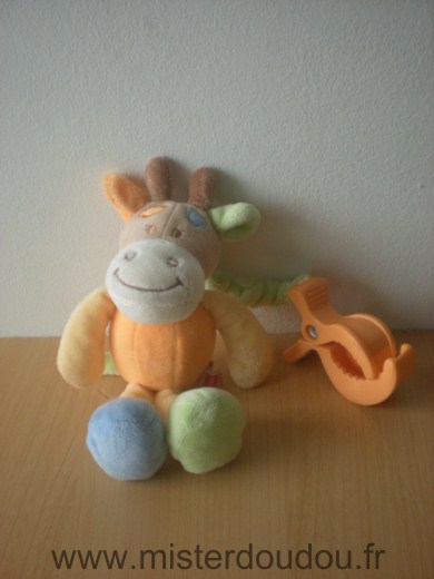Tex Vache Orange jaune vert bleu avec un pince pour l accrocher - Très bon état