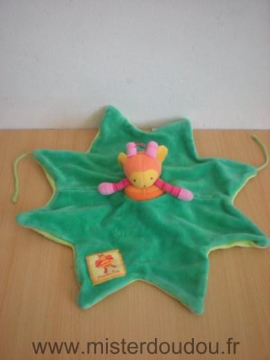 Doudou Abeille Moulin roty Louna vert  orange 