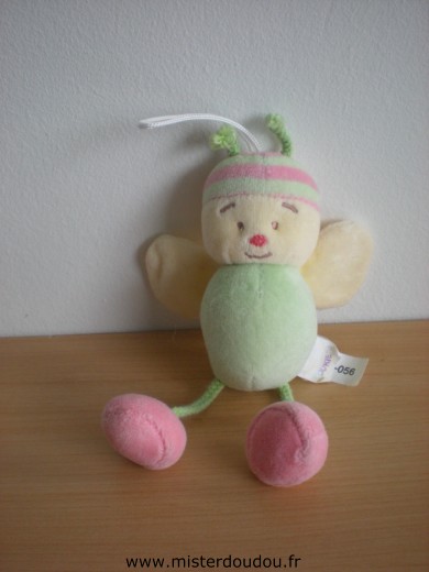 Doudou Abeille Noukie s Vert jaune rose 