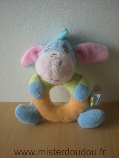 Doudou Ane Disney Bleu vert orange rose 