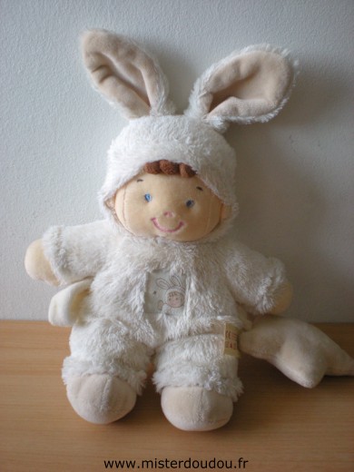 Doudou Bonhomme Nicotoy Bonhomme déguisé en lapin 