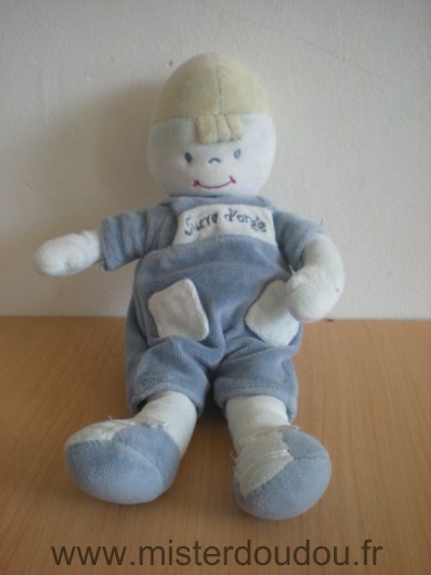 Doudou Bonhomme Sucre d orge Bleu 