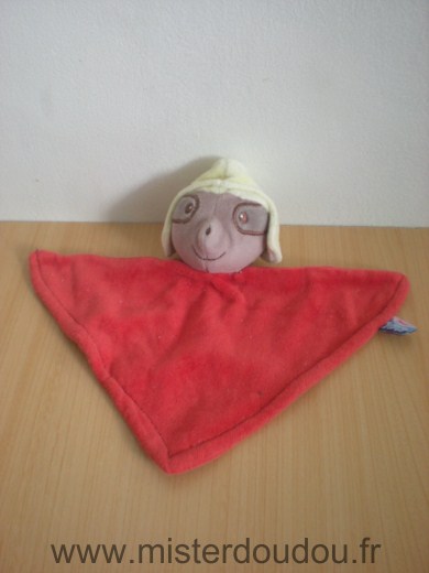 Doudou Bonhomme Sucre d orge Rouge bonnet jaune 