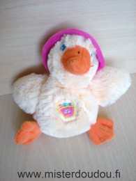 Doudou Canard Gipsy Jaune orange chapeau rose 