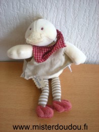 Doudou Canard Moulin roty Ecru chemise en lin 