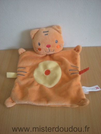 Doudou Chat Nicotoy Orange jaune 