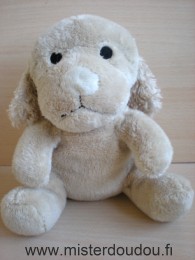 Doudou Chien Bébisol Beige nez blanc 