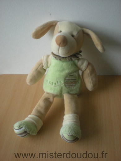 Doudou Chien Doudou et compagnie Copain , vert beige 