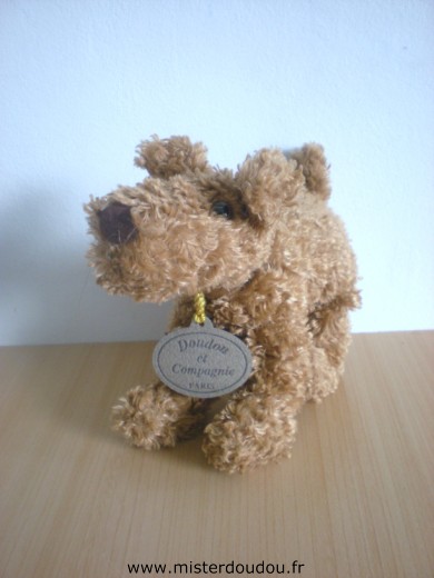 Doudou Chien Doudou et compagnie Marron collier marron 