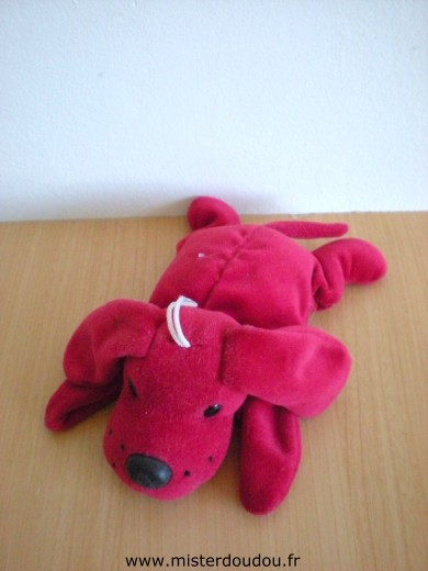 Doudou Chien Gipsy Rouge coeurs blanc dessous 