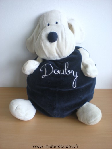 Doudou Chien Nicotoy Bleu marine blanc douby 