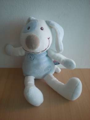 Doudou Chien Sucre d orge Bleu 