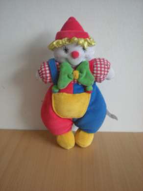 Doudou Clown - marque non connue - Multicolore Un pouet dans le ventre

attache velcros dans le dos