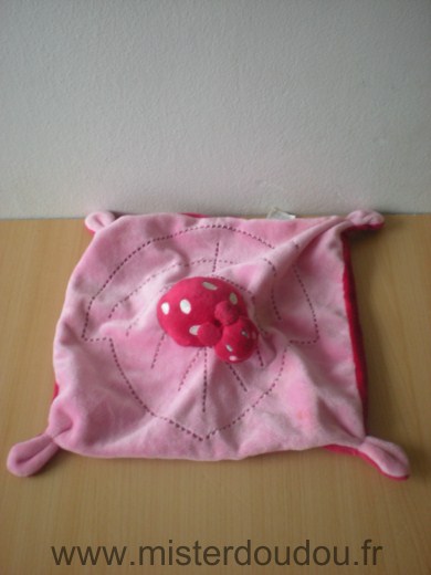 Doudou Coccinelle Kiabi baby Rose dessus rouge dessous 