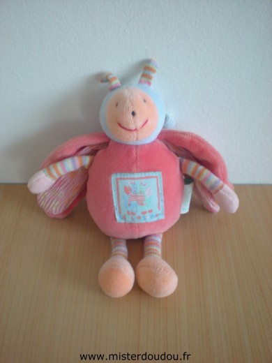 Doudou Coccinelle Moulin roty Rose mauve collection zéphir et zoé 