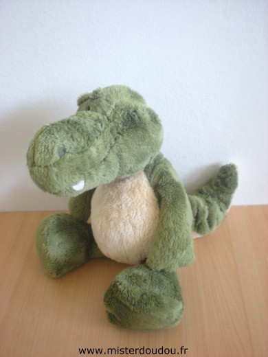 Doudou Crocodile - Marque non connue - Vert jaune 