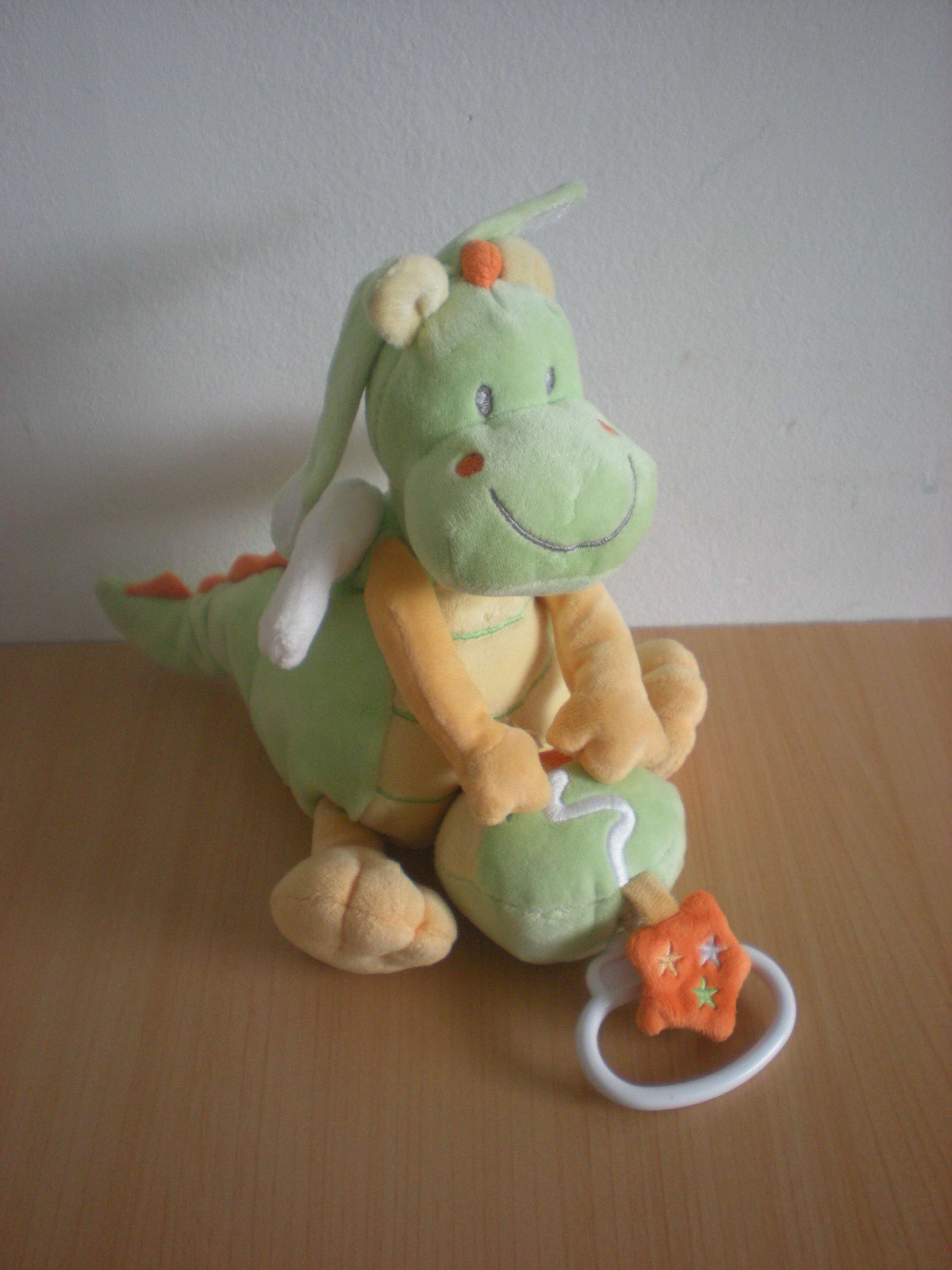 Doudou Dinosaure Nicotoy Vert jaune 