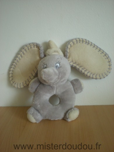 Doudou Eléphant Disney Dumbo gris 