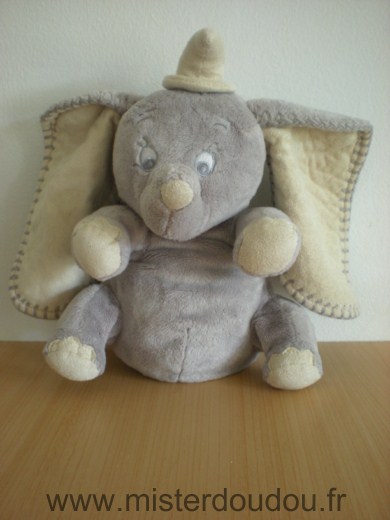 Doudou Eléphant Disney Dumbo gris ecru 