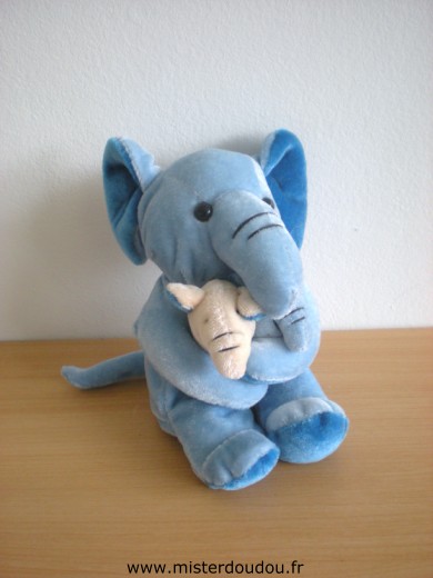 Doudou Eléphant Gipsy Bleu 