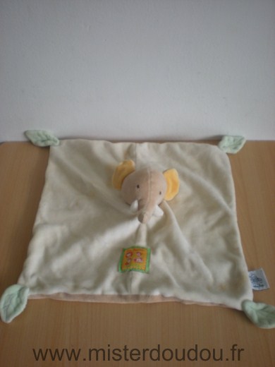 Doudou Eléphant Moulin roty Les loustics - beige jaune 