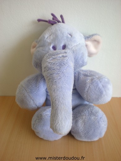 Doudou Eléphant Nicotoy Efélant lumpy mauve 