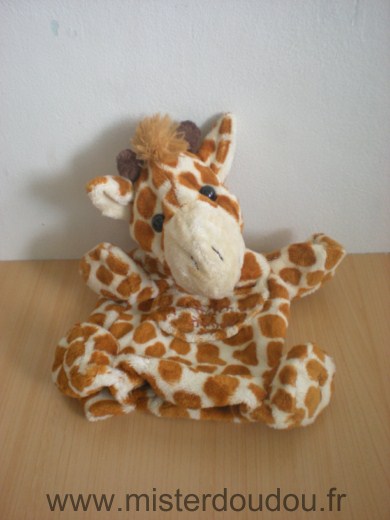 Doudou Girafe Histoire d ours Ecru taches marron 