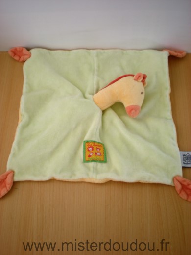 Doudou Girafe Moulin roty Vert jaune les loustics 