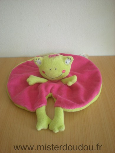 Doudou Grenouille Nicotoy Rose fushia vert 