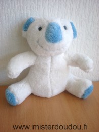 Doudou Koala Bébisol Blanc bleu 