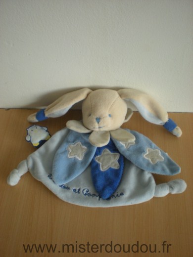 Doudou Lapin Doudou et compagnie Bleu etoiles Doudou propre mais des taches non parties au lavage, le proposons pour dépanner