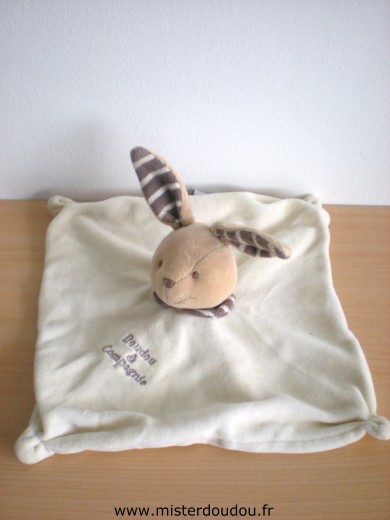 Doudou Lapin Doudou et compagnie Ecru marron 