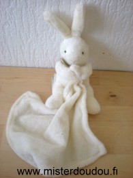 Doudou Lapin Doudou et compagnie Ecru mouchoir ecru 