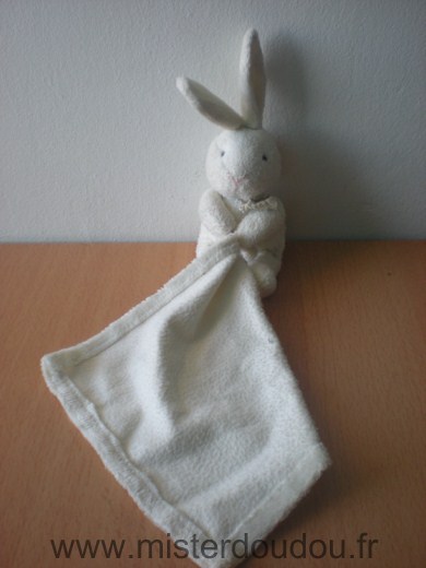 Doudou Lapin Doudou et compagnie Ecru mouchoir écru 