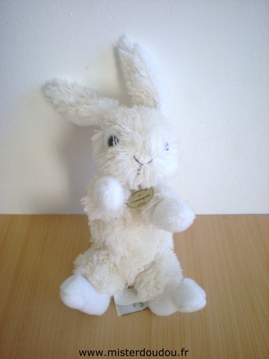 Doudou Lapin Doudou et compagnie Jaune blanc 