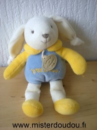 Doudou Lapin Doudou et compagnie Ptit doux jaune et bleu 