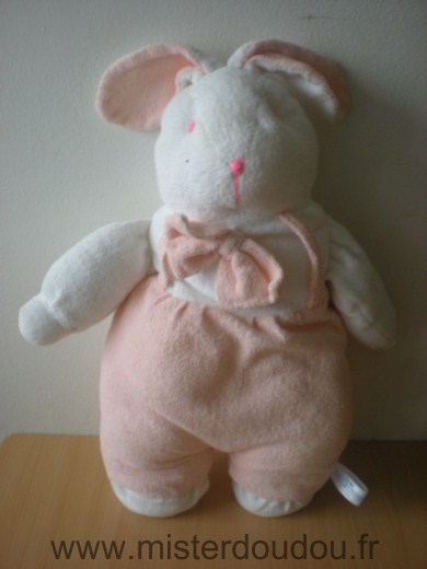 Doudou Lapin Gipsy Rose blanc En tissus eponge