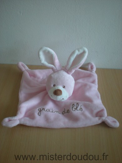 Doudou Lapin Grain de ble Rose 