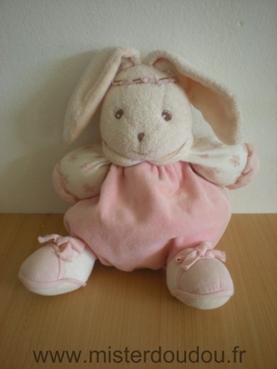 Doudou Lapin Kaloo Lilirose rose motifs fleurs 