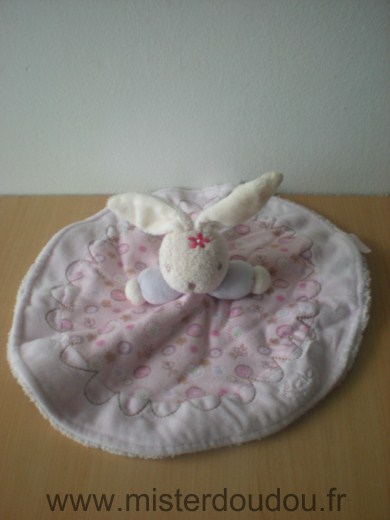 Doudou Lapin Kaloo Liliroserose motifs fleurs 